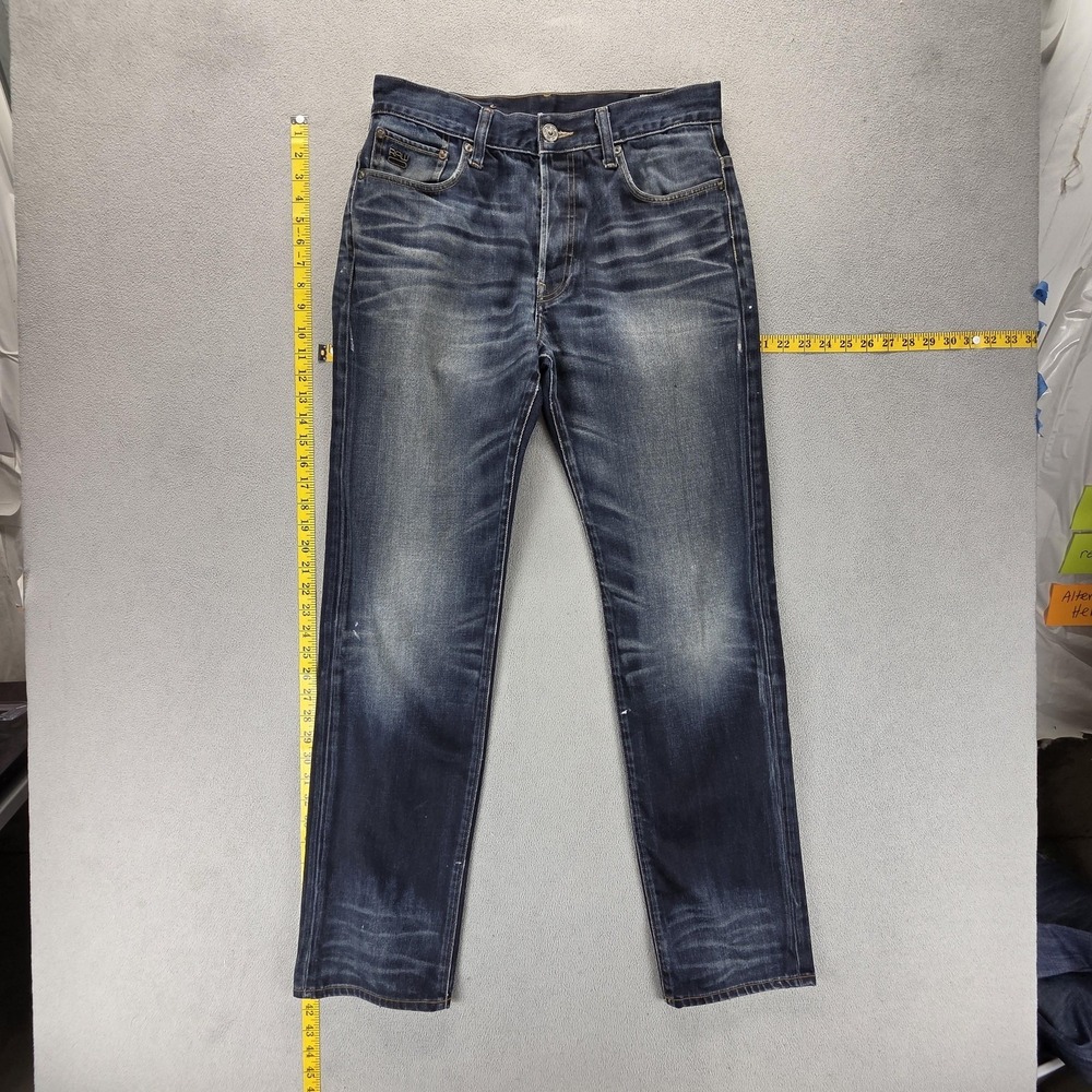 G-Star RAW Jeans Mens 31x32‎ Blue 3301 Slim Whiskers Honeycomb Stacking